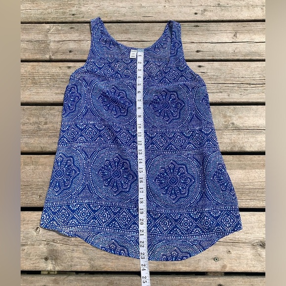 💛 Old Navy Blue & White Printed Sleeveless Tank Top Blouse L / G - Picture 5 of 5